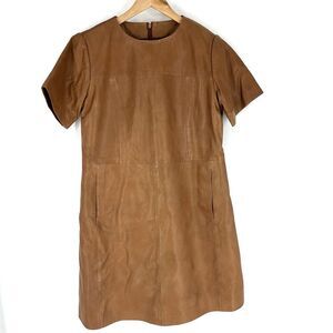Bod & Christensen Dress Size Medium Womens Fammy Cognac Brown Leather Shift
